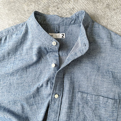 Baggy Fit Band Collar Shirt