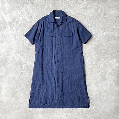 Round Flap Pocket Short Sleeve Shirt Dress