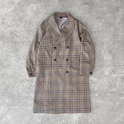 Double Breasted Slant Flap Pocket Coat