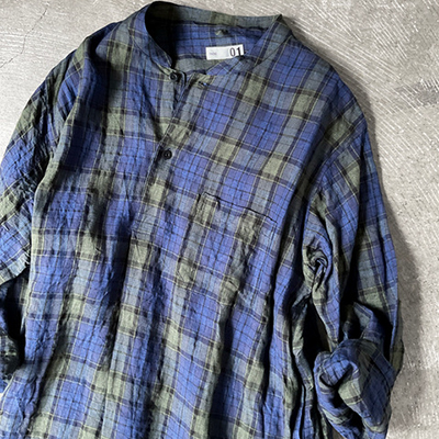Stand Collar Caftan Shirt Dress