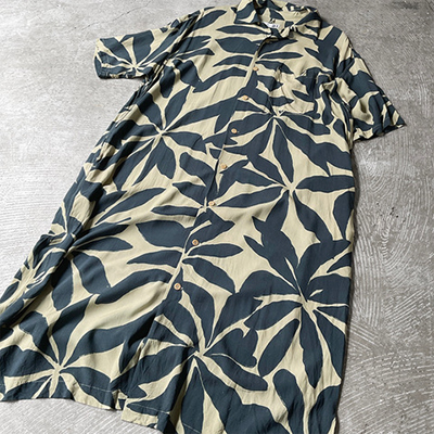 Open Collar Short Sleeve Shirt Dress