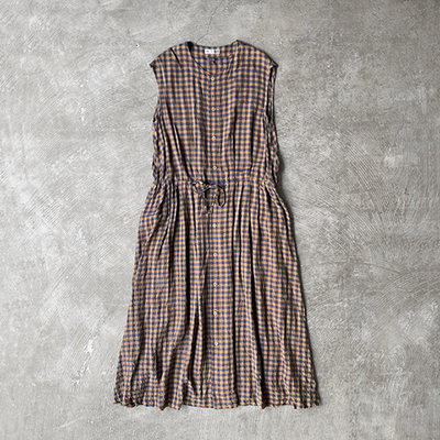 Sleeveless Drawstring Gather Dress