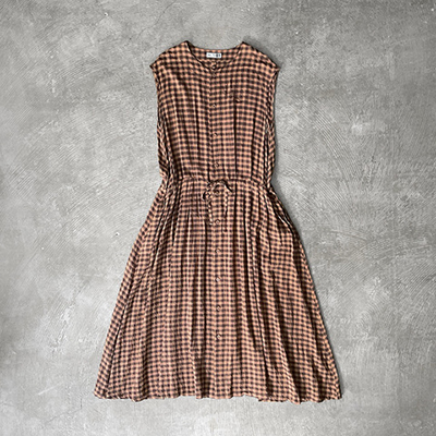 Sleeveless Drawstring Gather Dress