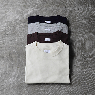 Vintage Style Cotton*Rayon Jersey Crew Neck T-shirt